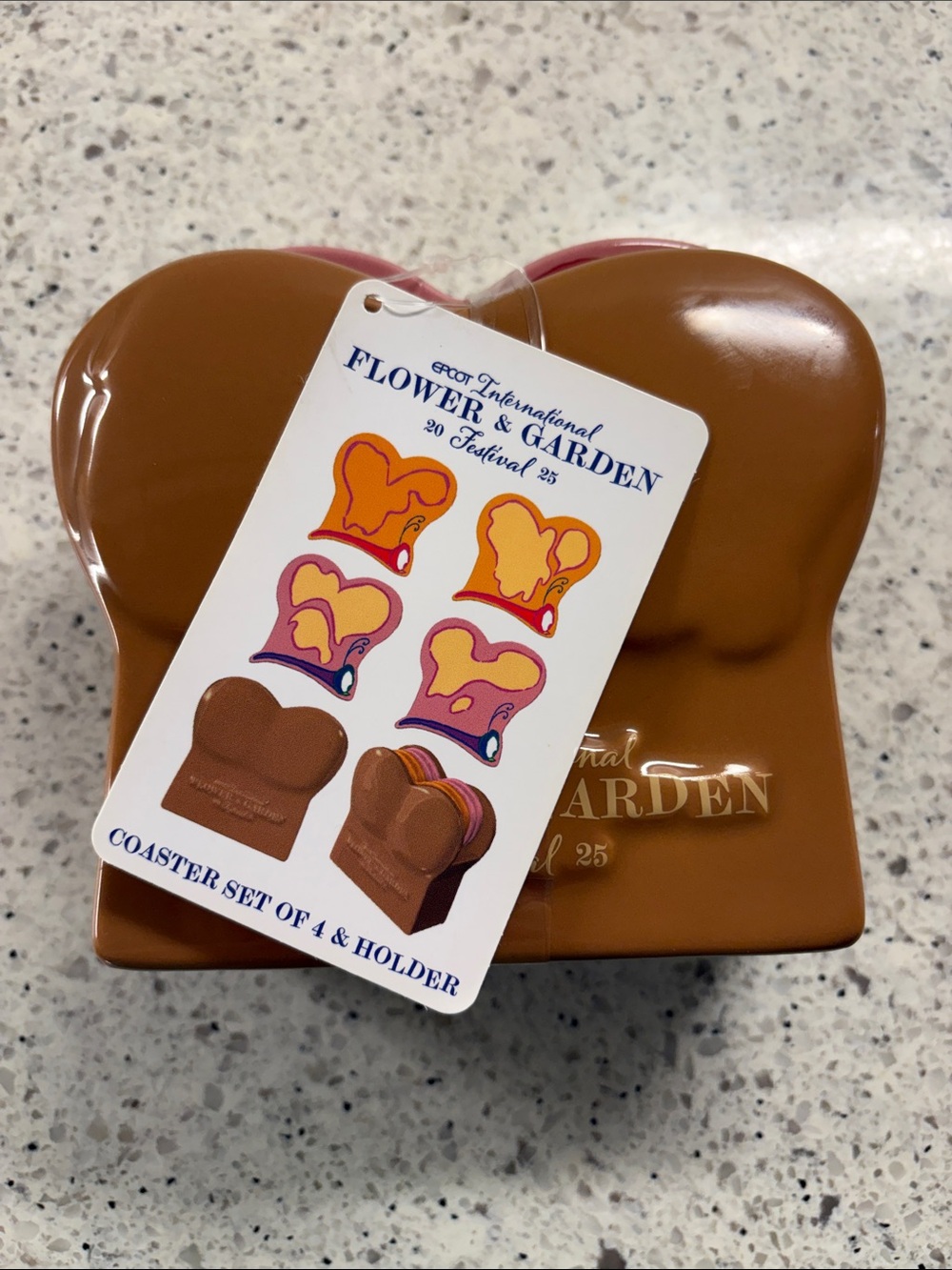 Epcot Flower & Garden 2025 Alice in Wonderland Bread Coaster Set - Brown/Pink